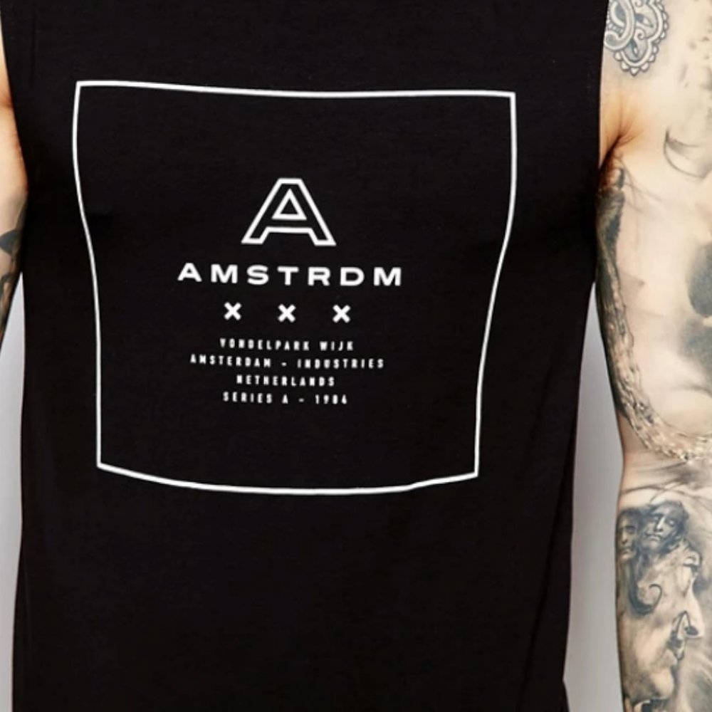 ASOS Amsterdam Sleeveless Shirt Black Size XS
